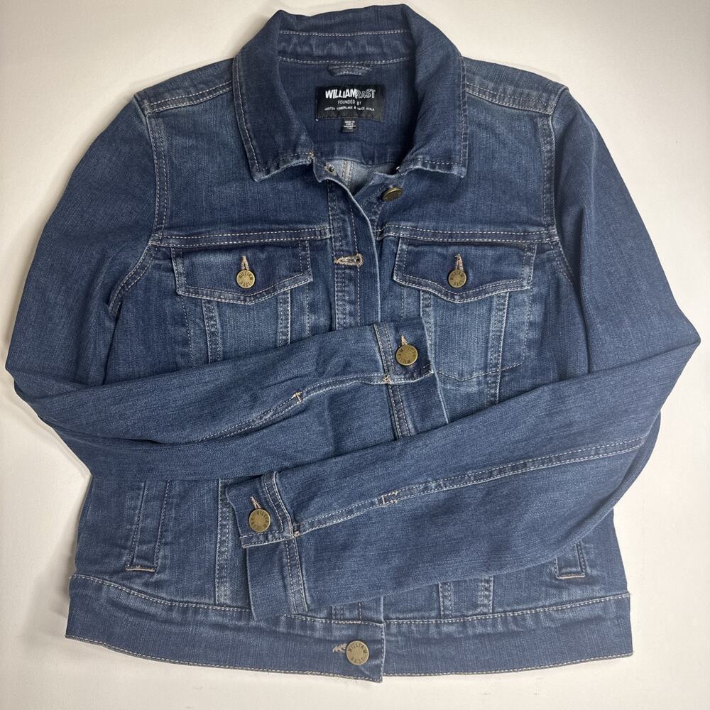 WILLIAM RAST WOMENS BLUE JEAN DENIM JACKET JUSTIN TIMBERLAKE SMALL S